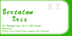 bertalan krix business card
